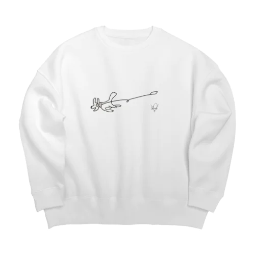 逃げた犬スウェット（サイン有り） Big Crew Neck Sweatshirt