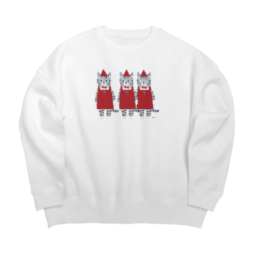 3つ子のクレープ屋さん（クリア） Big Crew Neck Sweatshirt