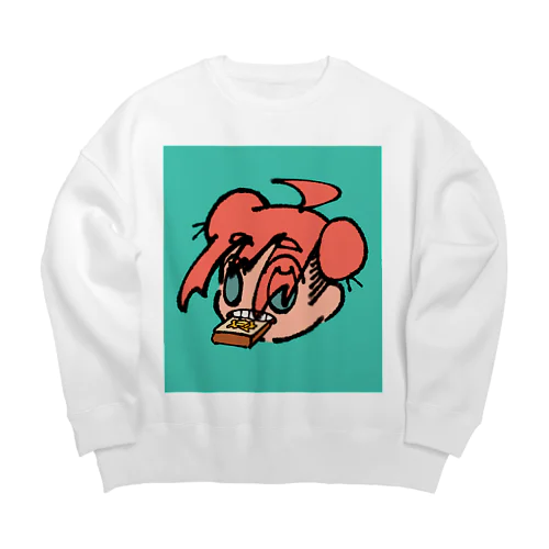 パンを食べる安藤A子くん・改 Big Crew Neck Sweatshirt