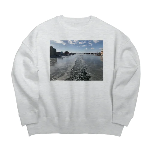 201902111352001　漁船の足跡 Big Crew Neck Sweatshirt