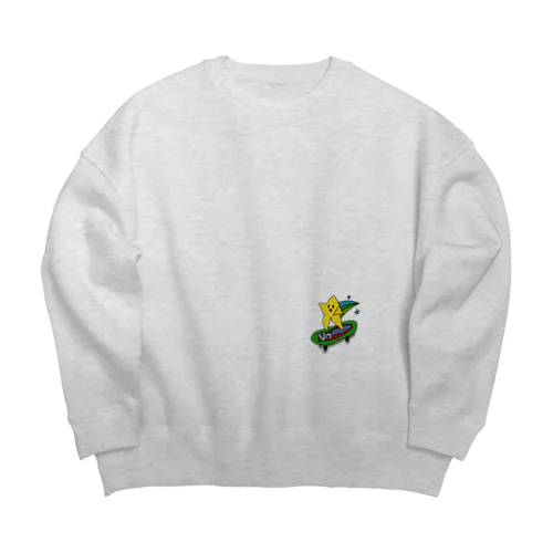 初心者スケーター星くんTシャツ Big Crew Neck Sweatshirt