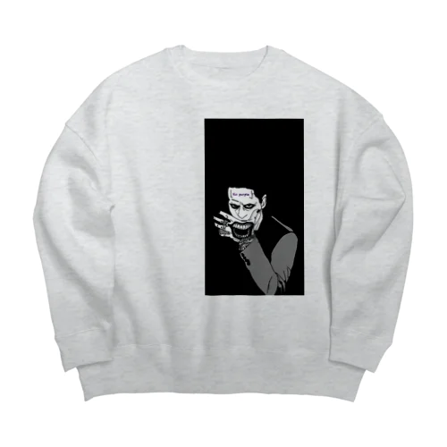 Xio Purple joker tattoo Big Crew Neck Sweatshirt