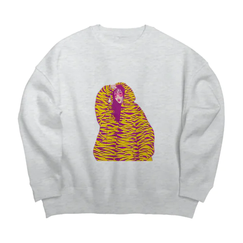 トラ女の子ちゃん Big Crew Neck Sweatshirt