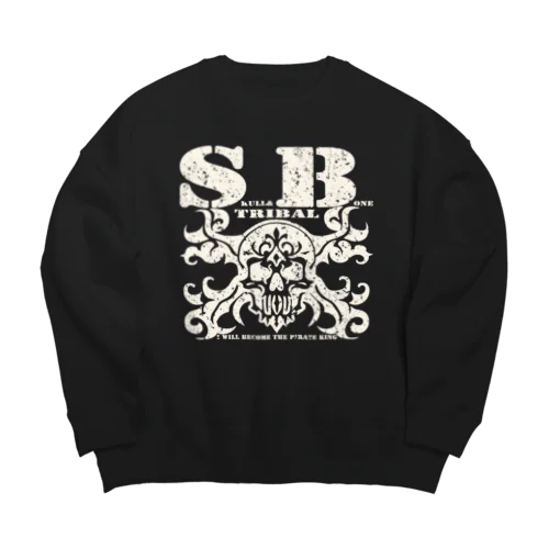 SKULL&BONE TRIBAL GRUNGE WHT ビッグシルエットスウェット