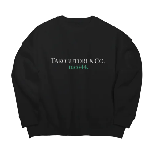 TACOBUTORI 白×緑　　黒用 Big Crew Neck Sweatshirt