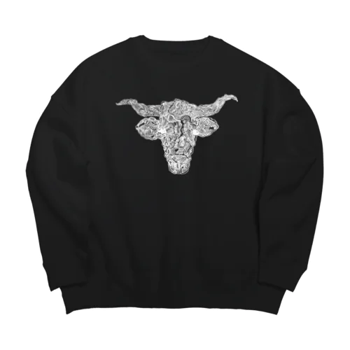 干支　牛　丑　白線 Big Crew Neck Sweatshirt