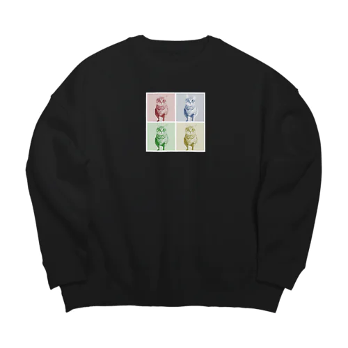 Cat color Big Crew Neck Sweatshirt