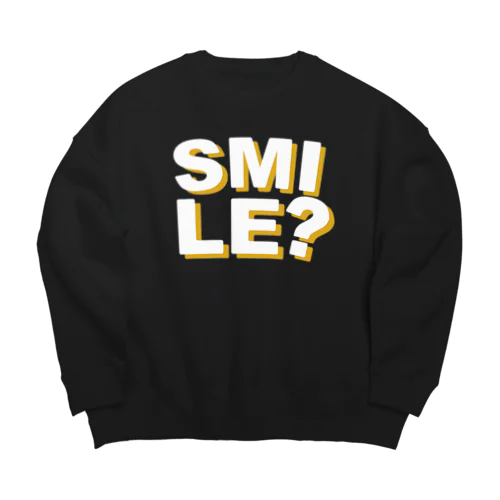 SMILE?_White Big Crew Neck Sweatshirt