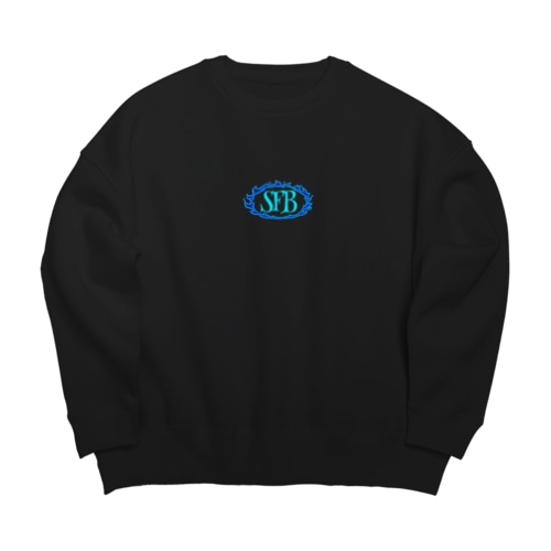 "SFB" fire sweatshirt BLACK Big Crew Neck Sweatshirt