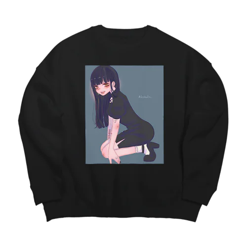 舌ピちゃん Big Crew Neck Sweatshirt