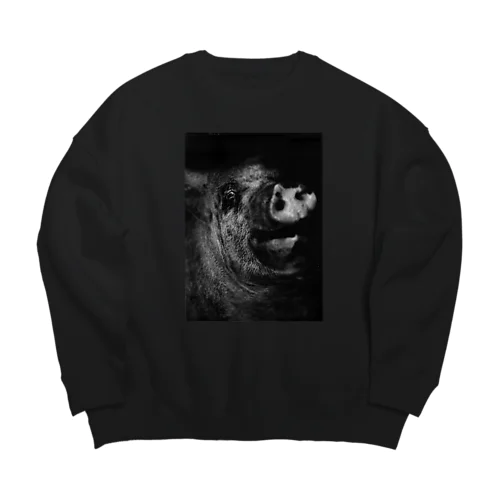 scoffing pig!_01 Big Crew Neck Sweatshirt