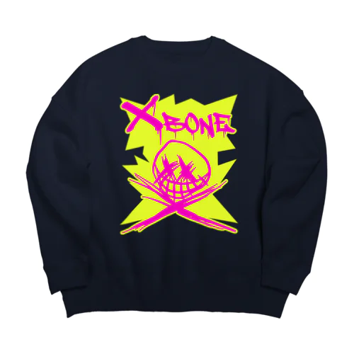 RAKUGAKIXBONE PNKonYEL NEON Big Crew Neck Sweatshirt