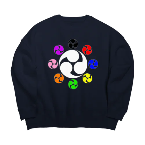 九色九陽巴紋 （オリジナル家紋シリーズ） Big Crew Neck Sweatshirt