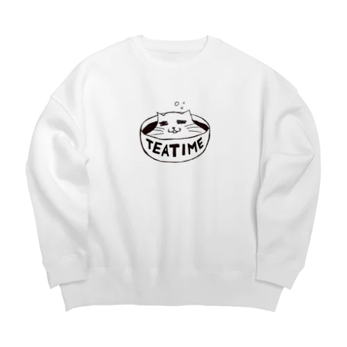 CAT TeaTime　猫ティータイム Big Crew Neck Sweatshirt