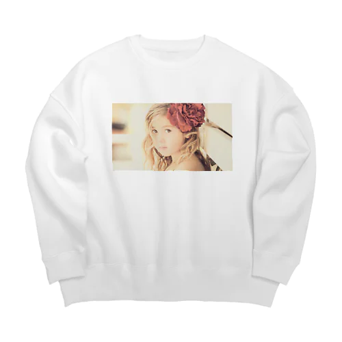 セピアなフラワーガール Big Crew Neck Sweatshirt