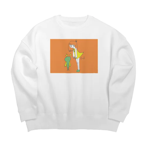 レトロな宇宙人 Big Crew Neck Sweatshirt