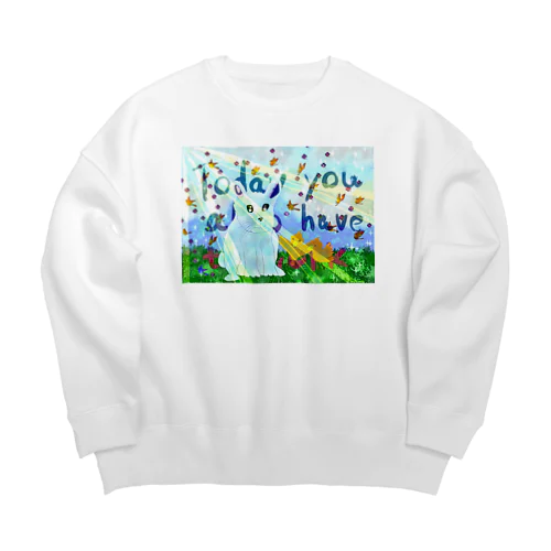 うさぎと小鳥　Harmony Big Crew Neck Sweatshirt