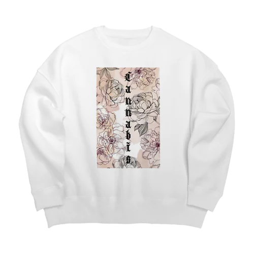 Cannabis フラワーデザイン Big Crew Neck Sweatshirt