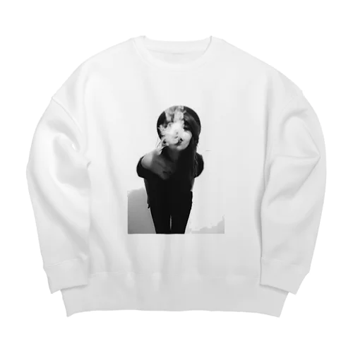 smoke girl Big Crew Neck Sweatshirt