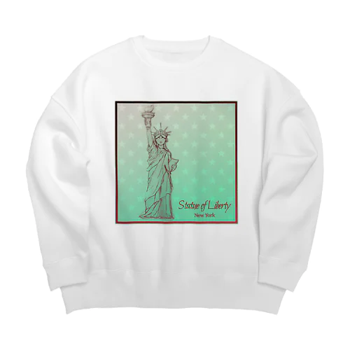 自由の女神(グラデーション) Big Crew Neck Sweatshirt