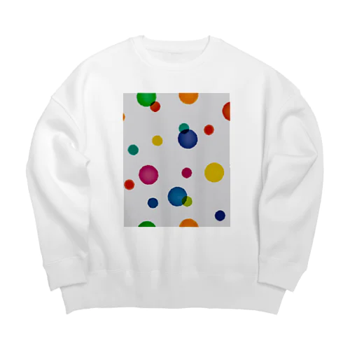 カラフルポップ水玉 Big Crew Neck Sweatshirt