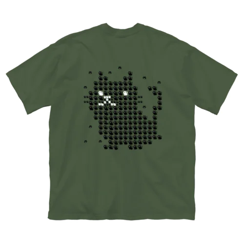 バックプリント ネコ ドット絵のネコで描いたネコ Big T-Shirt