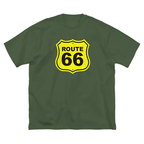 U.S. Route 66  ルート66　イエロー ビッグシルエットTシャツ