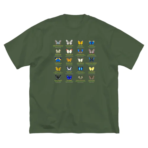 日本の蝶 Butterflies of Japan 2（南西諸島 Nansei Islands）★英名、和名、学名 [ダークカラー] ビッグシルエットTシャツ