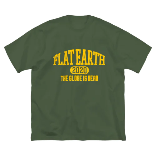 カレッジ風(ミシガンカラー)　フラットアース FLATEARTH ビッグシルエットTシャツ