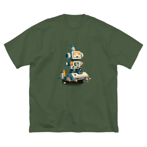 いろいろと四角いレトロなガラクタロボットくん ビッグシルエットTシャツ