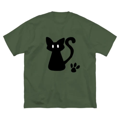 安定感企画　ロゴ編No.1　黒猫 ビッグシルエットTシャツ