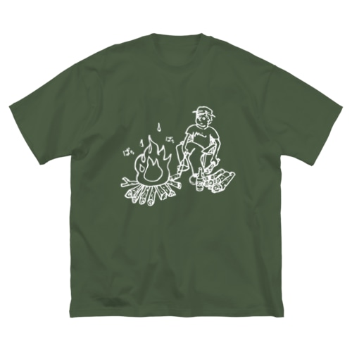 たきび01(白文字) Big T-Shirt