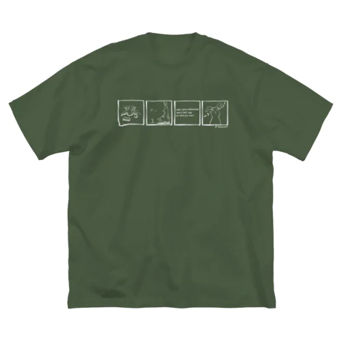 りらっくすうさぎ4コマ（白） ビッグシルエットTシャツ