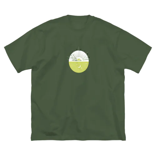 Capspark  万物を照らす光 Green ビッグシルエットTシャツ