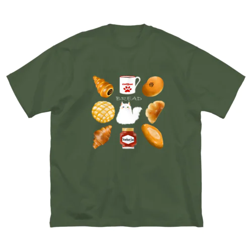 ニャンコと美味しい時間シリーズ「BREAD」 ビッグシルエットTシャツ