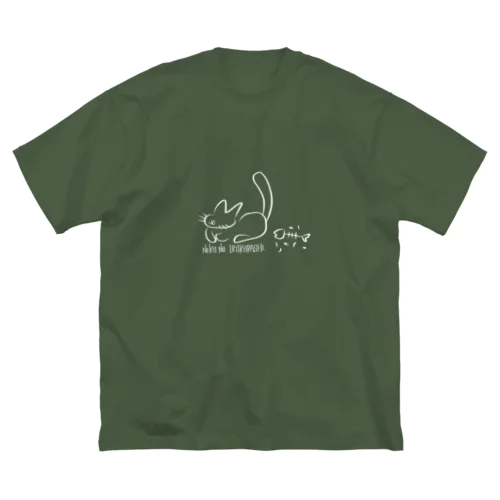 ねこのいるくらし（白猫） ビッグシルエットTシャツ