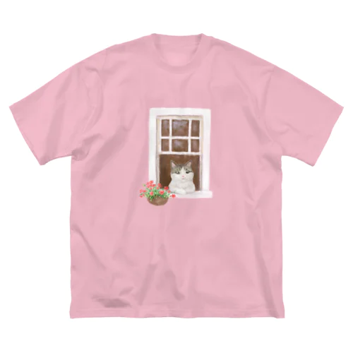 窓辺の猫　①　背景なし Big T-Shirt