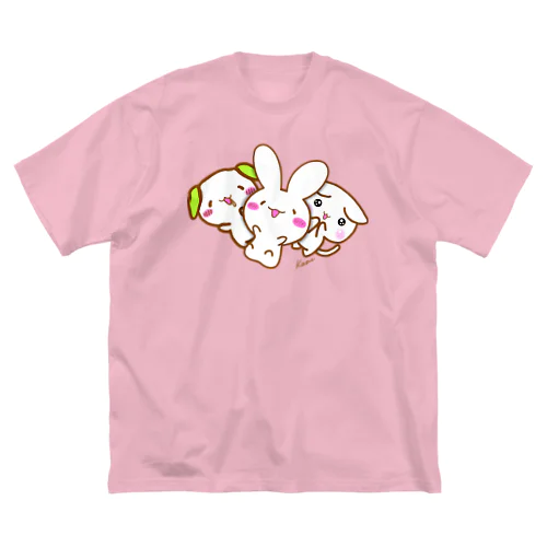 3匹スマイルけあうさ ビッグシルエットTシャツ