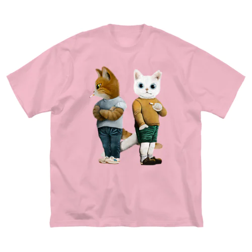 いっしょにいっぷくにゃんこ ビッグシルエットTシャツ