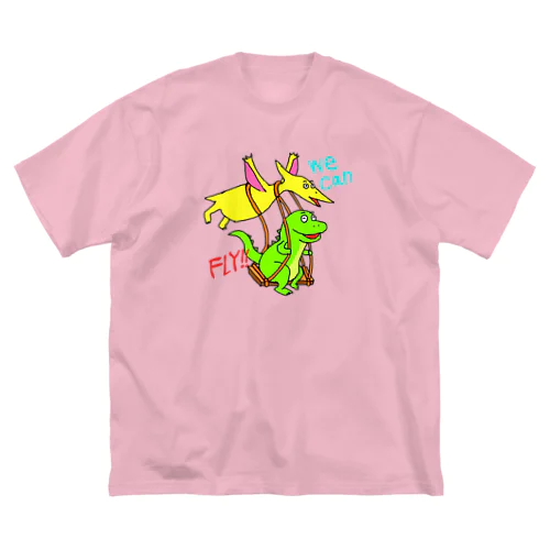 空飛ぶ恐竜(flying dinosaur) ビッグシルエットTシャツ