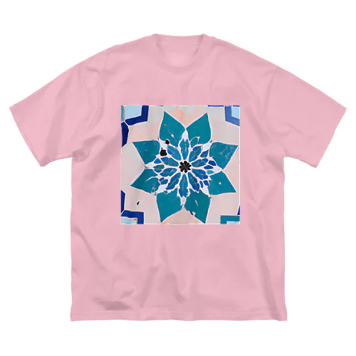 モザイクタイル花柄 ビッグシルエットTシャツ