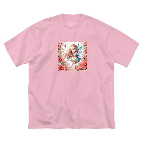 咲き誇る花🌼と可愛い妖精💞 ビッグシルエットTシャツ