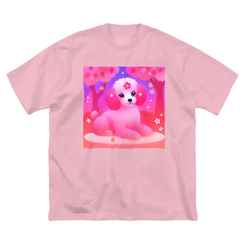 お花見犬 ビッグシルエットTシャツ