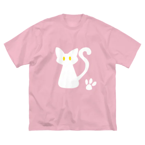 安定感企画　ロゴ編No.2　白猫 Big T-Shirt