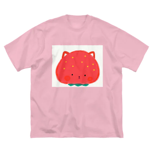 いちごねこ ビッグシルエットTシャツ