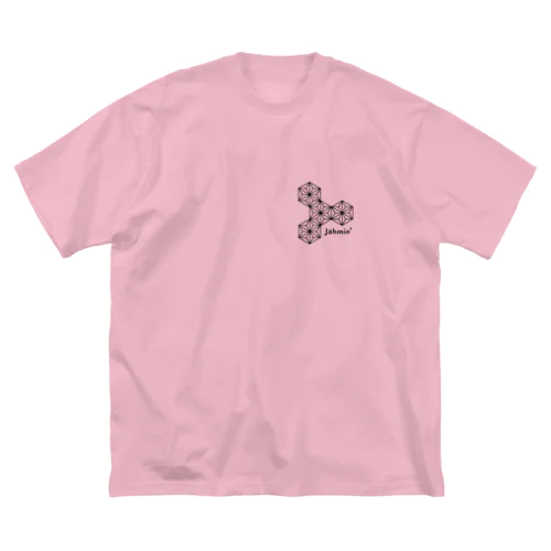 Jahmin 麻柄 logo ビッグシルエットTシャツ