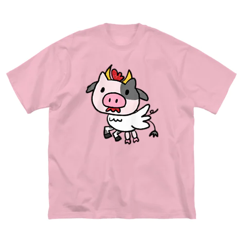 うしぶたとり ビッグシルエットTシャツ