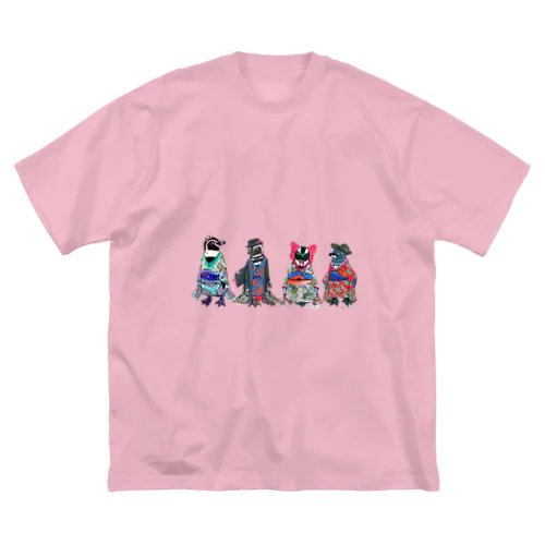 桜梅桃李-Spheniscus Kimono Penguins- ビッグシルエットTシャツ