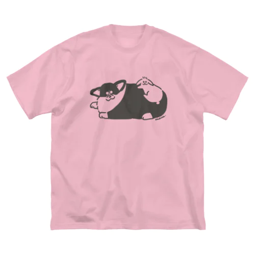 コギちゃんとムギちゃん（モノクロ） ビッグシルエットTシャツ