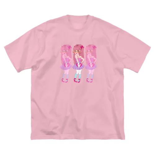 ハーフツインテちゃん(パステル) ビッグシルエットTシャツ